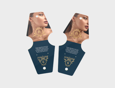 Cartela de Bijuteria Formatos Especiais Couchê 300g Laminação Holográfica 18x5cm - 4x4 - 5000 unid